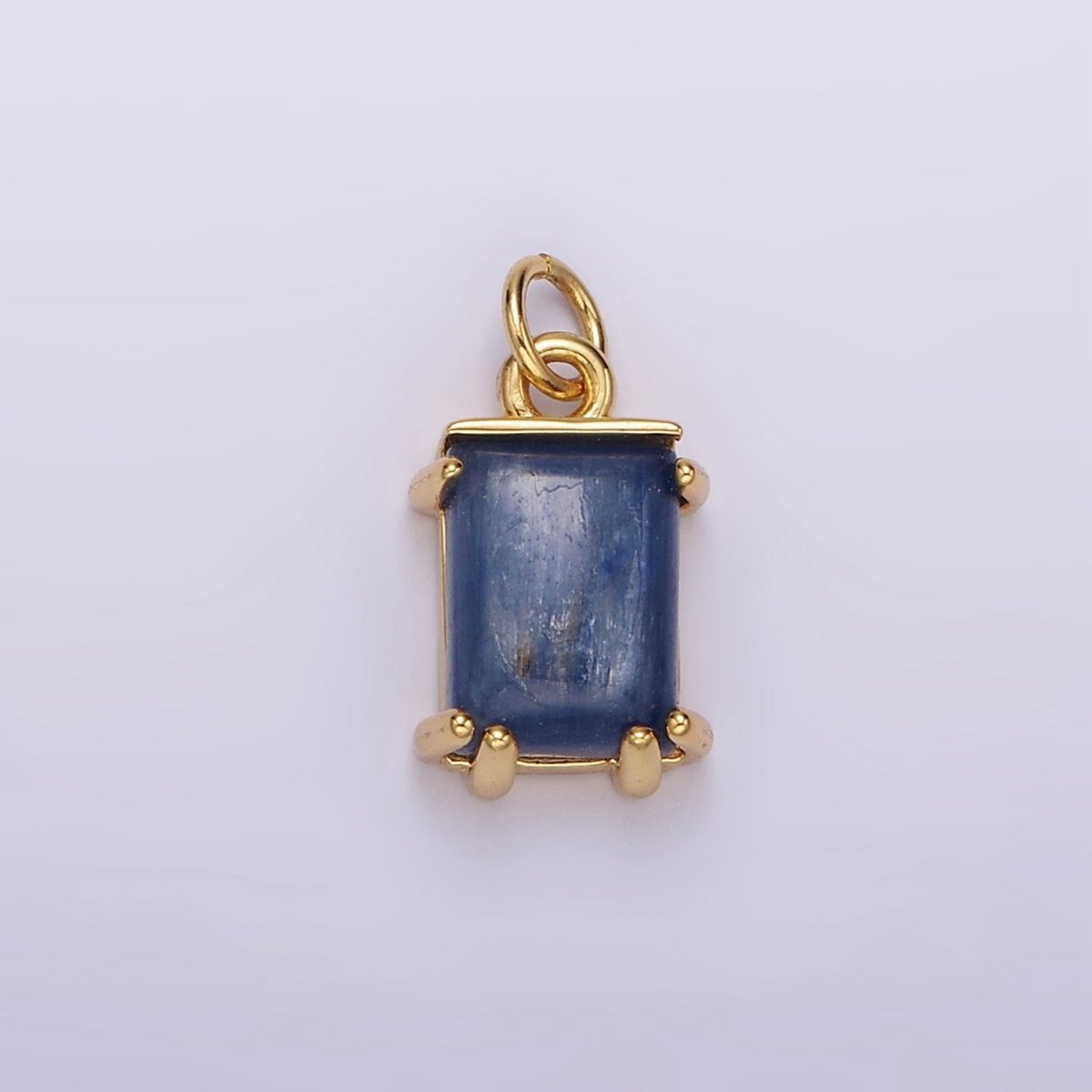 14K Gold Filled Blue Kyanite Rectangular Bezel Charm | AG563 - DLUXCA