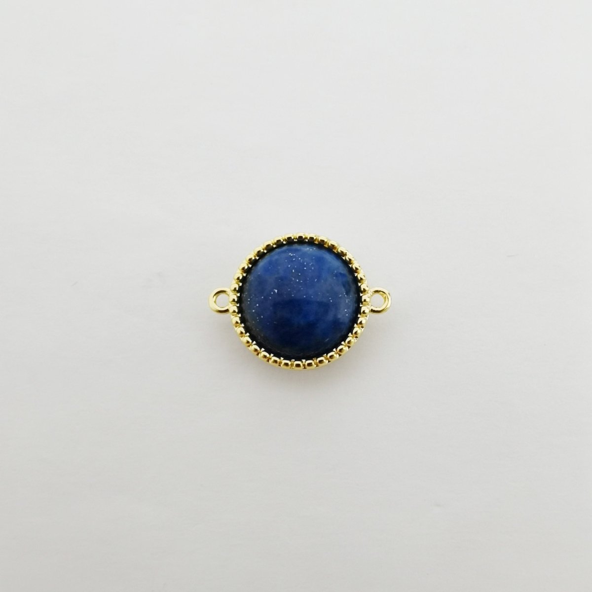 14K Gold Filled Blue Stone Charm Connector, Gold Charm Connector, Birthstone Chain Connector, For Bracelets, Small Chain Connectors F-389 - DLUXCA