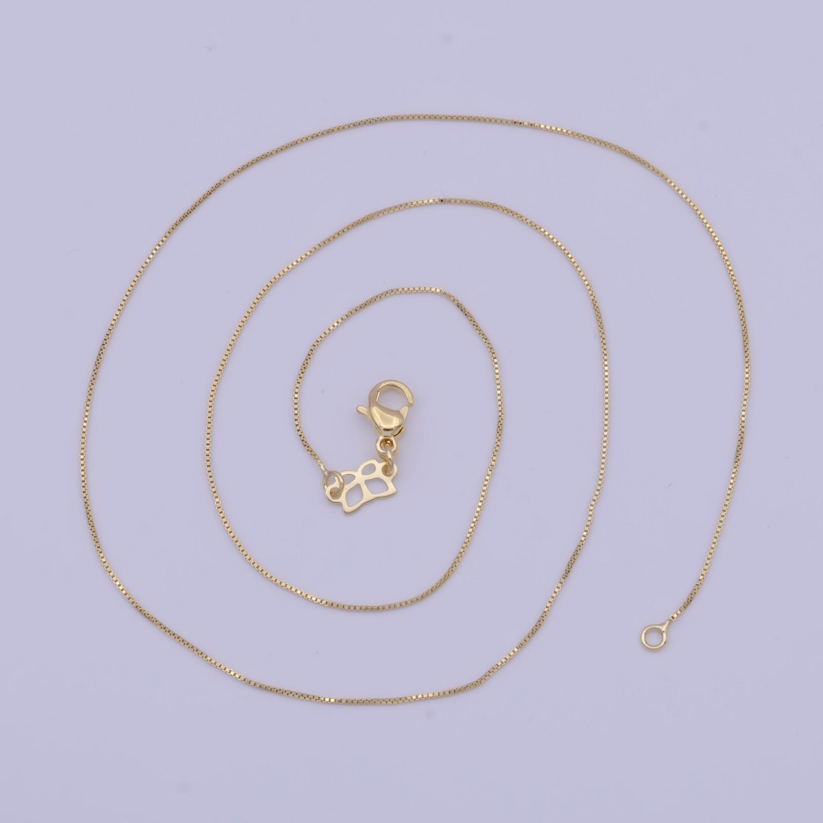 14K Gold Filled Box Chain Minimalist Necklace Fine Chain Necklace 18.0 inch Length, 0.6mm Width Ready to Wear | WA-1113 Clearance Pricing - DLUXCA