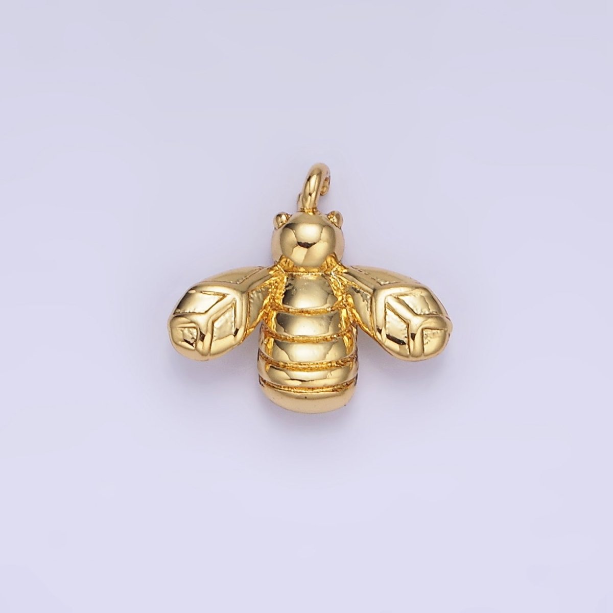 14K Gold Filled Bumble Queen Bee Insect Lined Charm | AG633 - DLUXCA