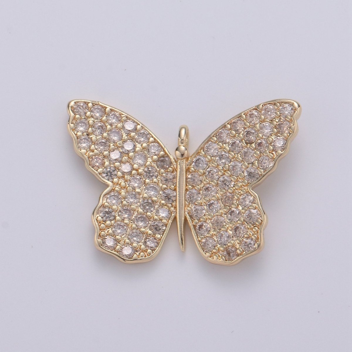14K Gold Filled Butterfly Charm Cubic butterfly charm, Gold butterfly pendant in Blue Purple Red Topaz Cz Micro Pave Charm E-412 E-553 E-555 E-556 E-594 - DLUXCA