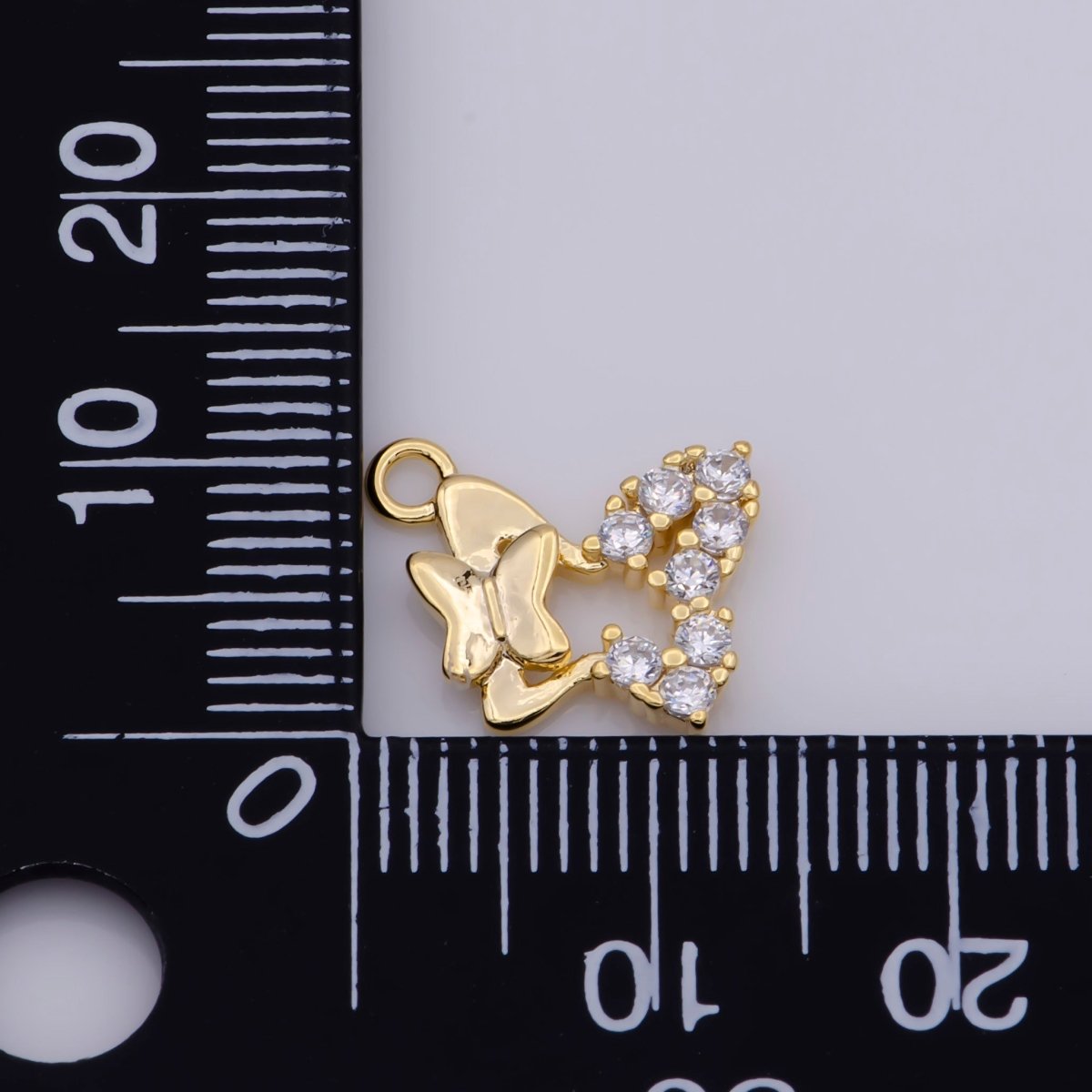 14K Gold Filled Butterfly Charm Micro Pave Mariposa Monarch Mini Butterfly Charm for Bracelet Earring Necklace - DLUXCA