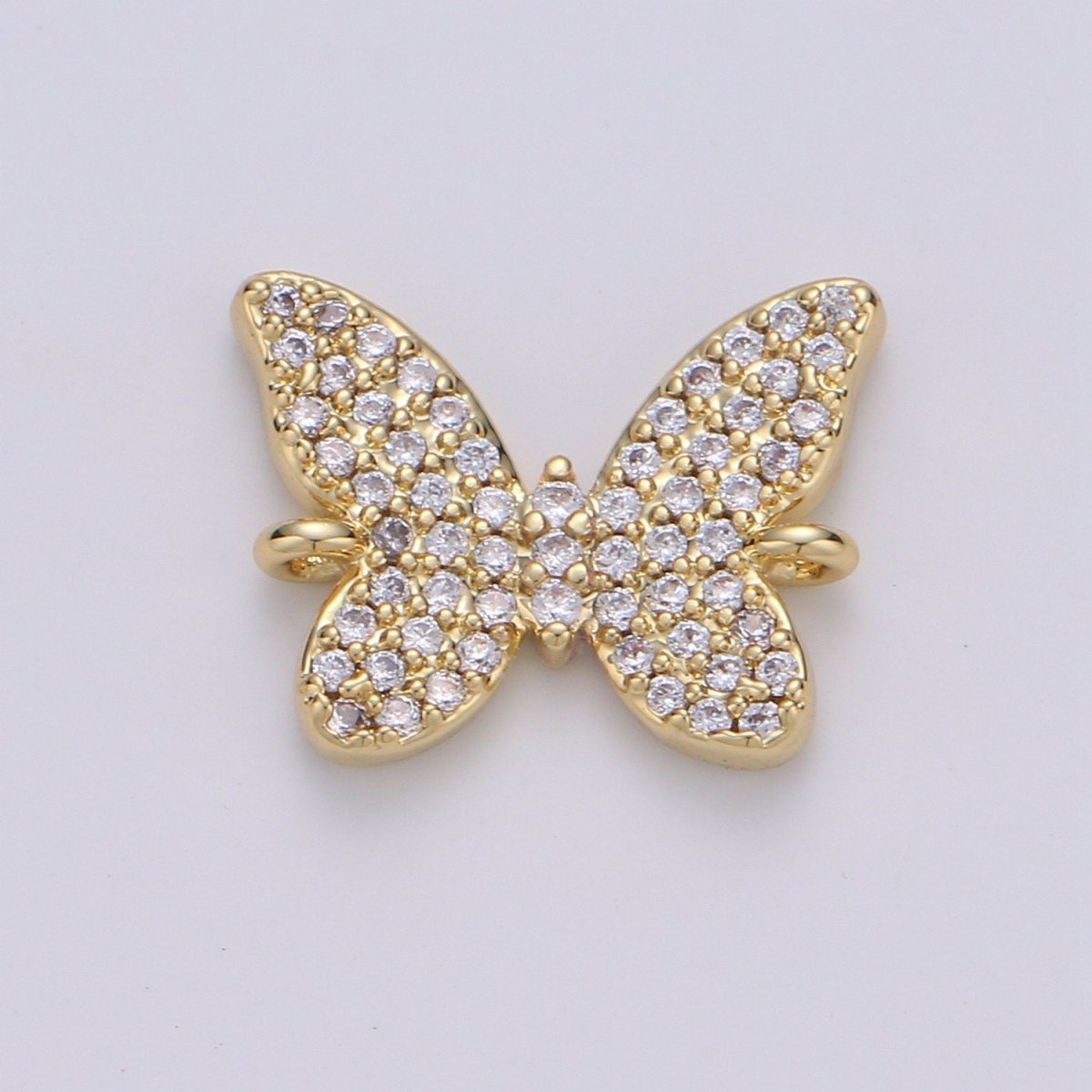 14K Gold Filled Butterfly Connector - Dainty Link Connector- Cubic Mariposa Charm Connector- for Necklace Bracelet Component F-501 - DLUXCA
