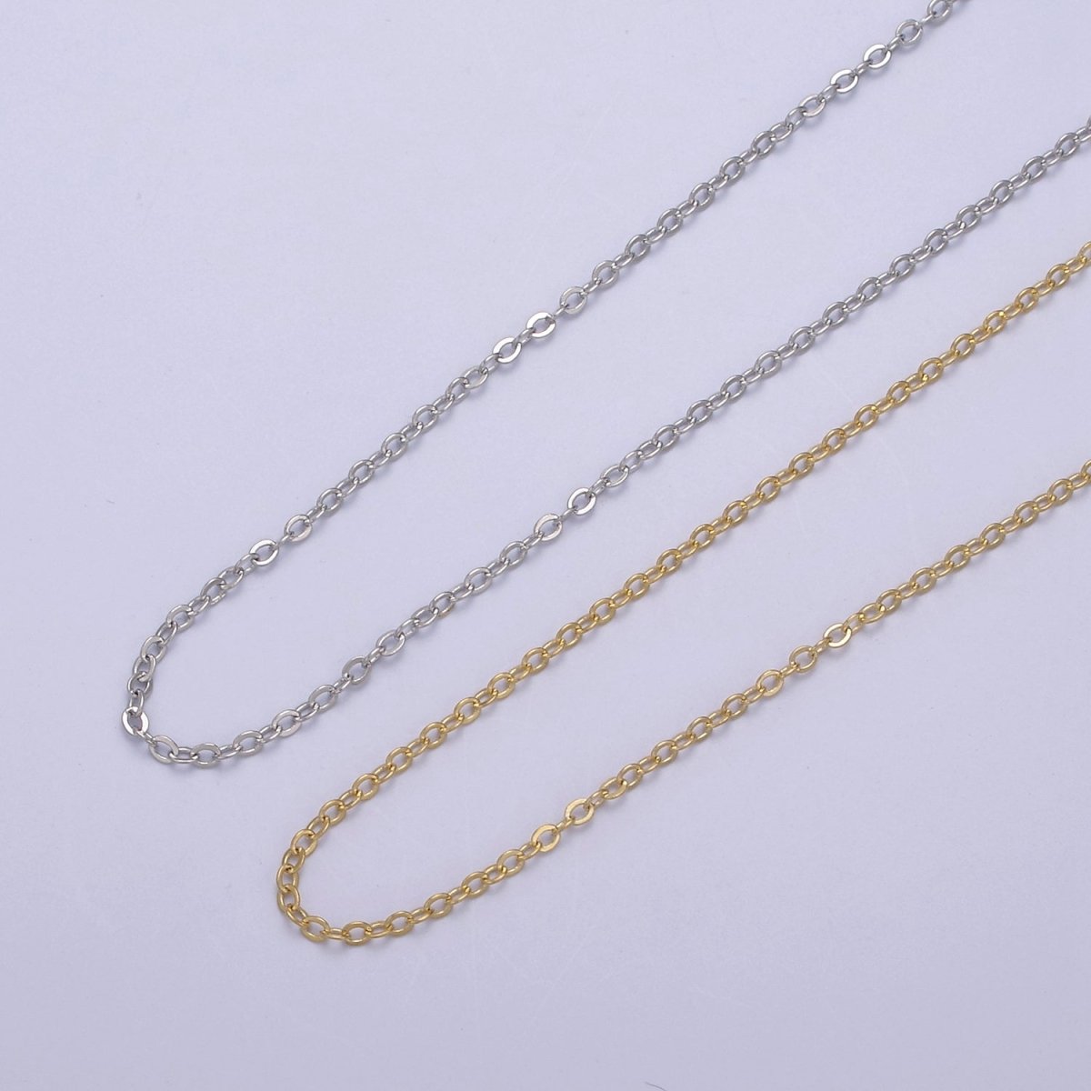 14k Gold Filled Cable Chain Necklace Dainty 1.3 mm Cable Link Chain Jewelry Making Women Necklace 15.5" w/ 2 " extender | WA-721 to WA-724 Clearance Pricing - DLUXCA