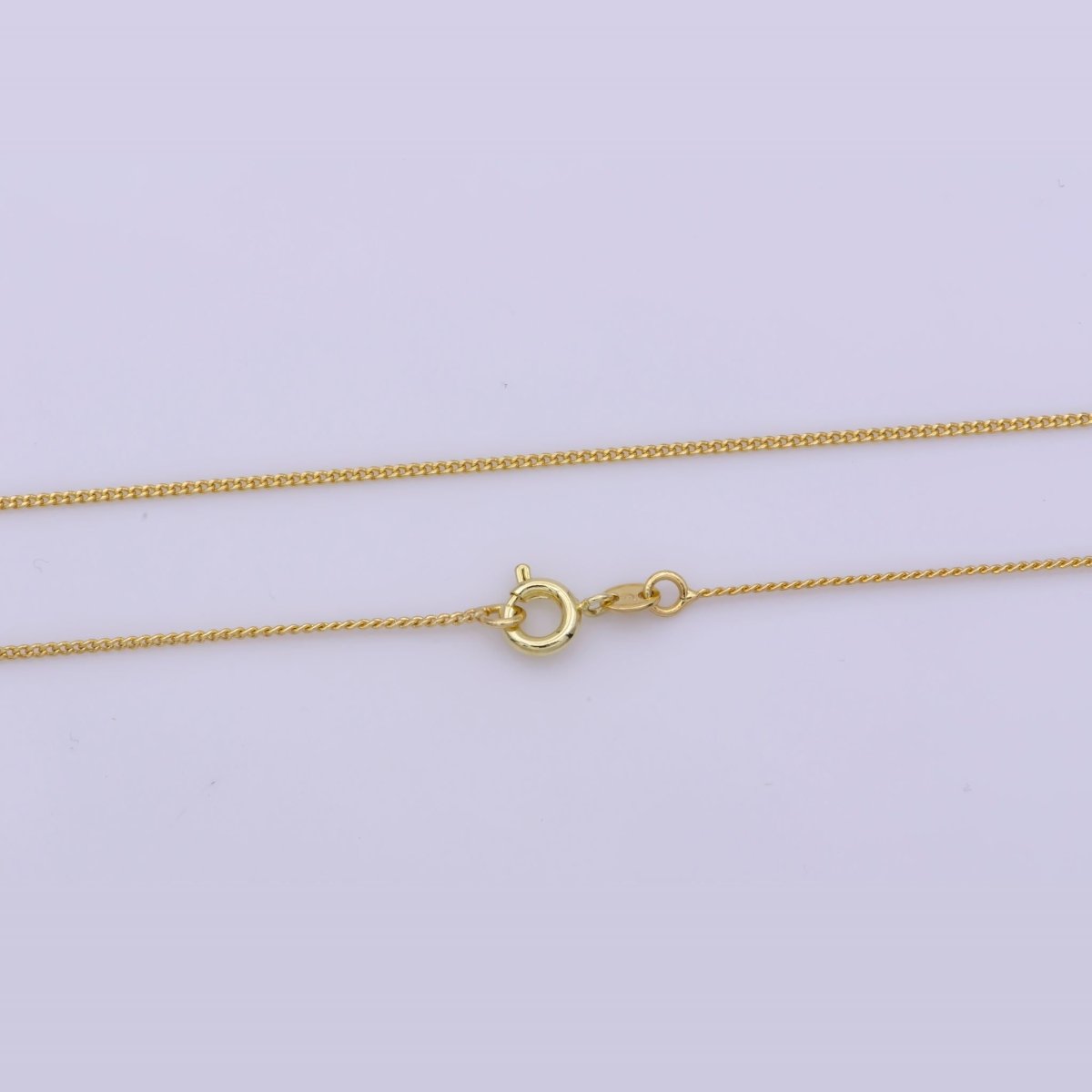 14k Gold Filled Cable Finished Chain, Necklace 19.5 inch Chain for Layering Necklace, Dainty 1mm w/ Spring Clasps | WA-390 Clearance Pricing - DLUXCA
