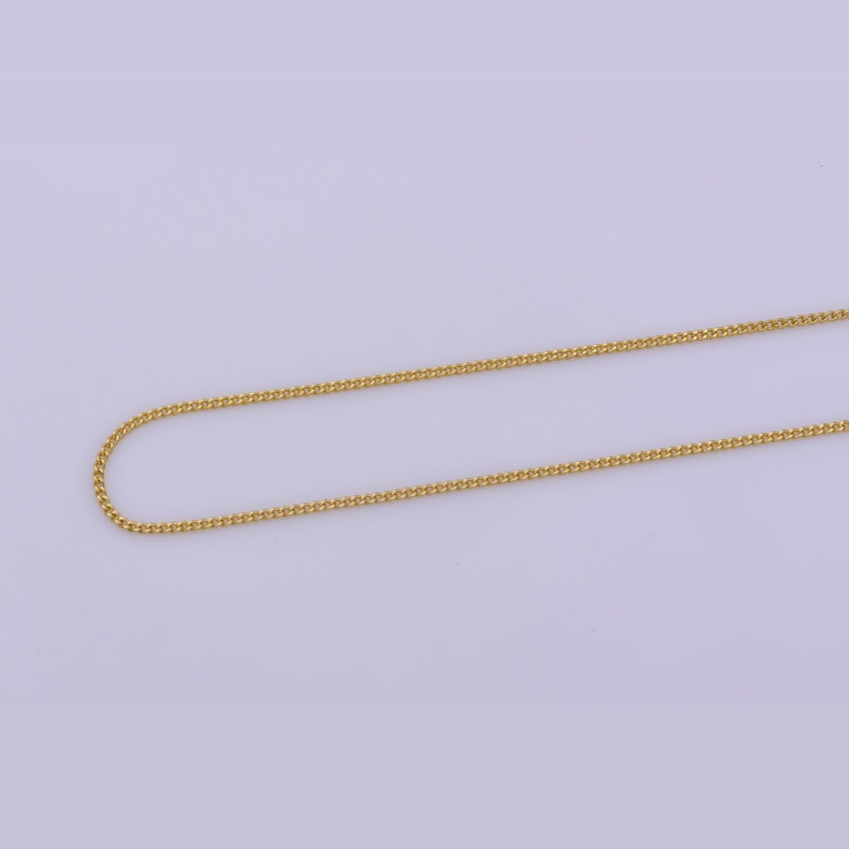 14k Gold Filled Cable Finished Chain, Necklace 19.5 inch Chain for Layering Necklace, Dainty 1mm w/ Spring Clasps | WA-390 Clearance Pricing - DLUXCA