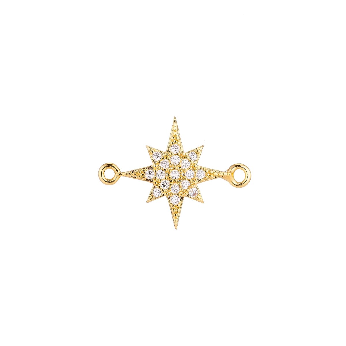14K Gold Filled Celestial North Star Micro Paved CZ Connector in Gold, Rose Gold, Silver & Black | F030 - DLUXCA