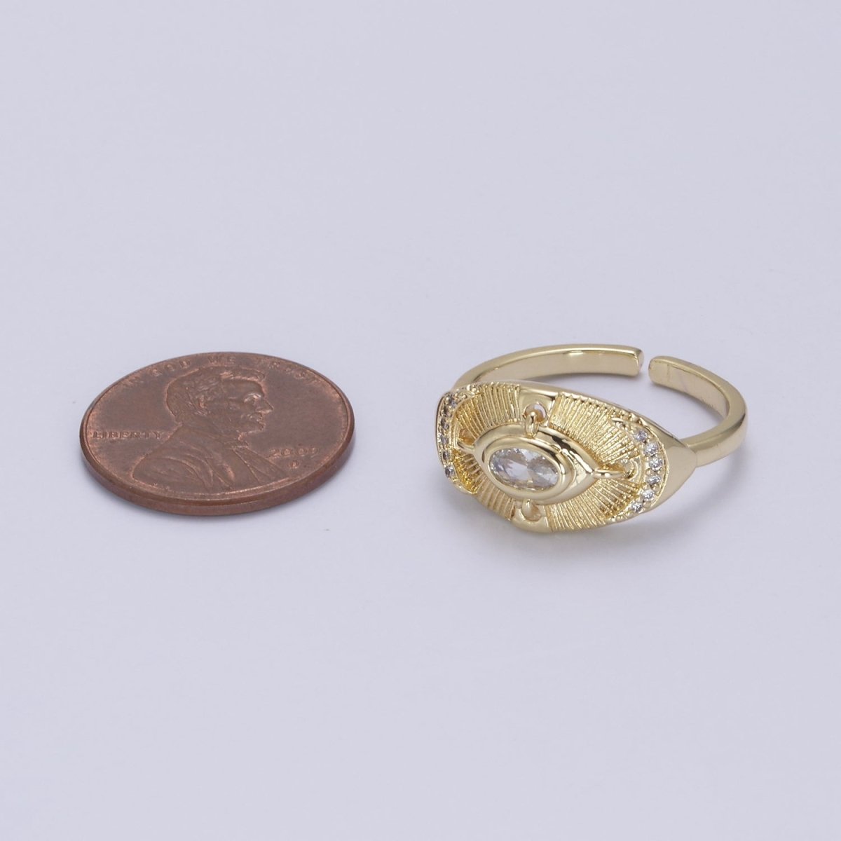 14k Gold Filled Celestial Ring, Goddess Ring, Eye Ring, Moon Ring, Minimalist Ring, Dainty Gold Ring, Stacking Ring, Christmas Gift U-319 - DLUXCA