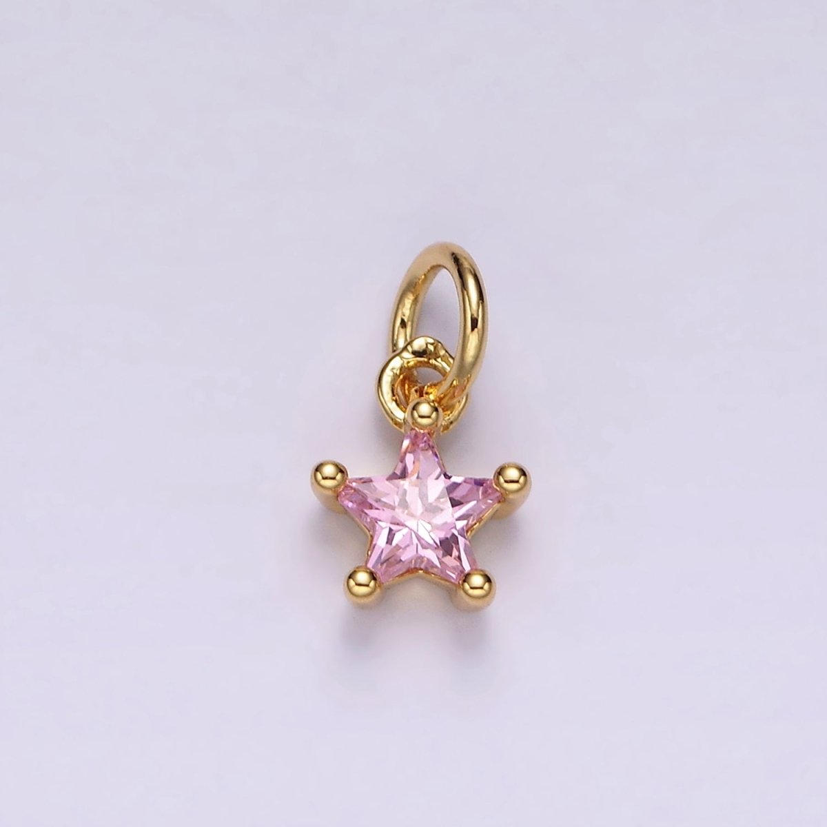 14K Gold Filled Celestial Star CZ Birthstone Personalized Add-On Charm | AG549 - AG560 - DLUXCA