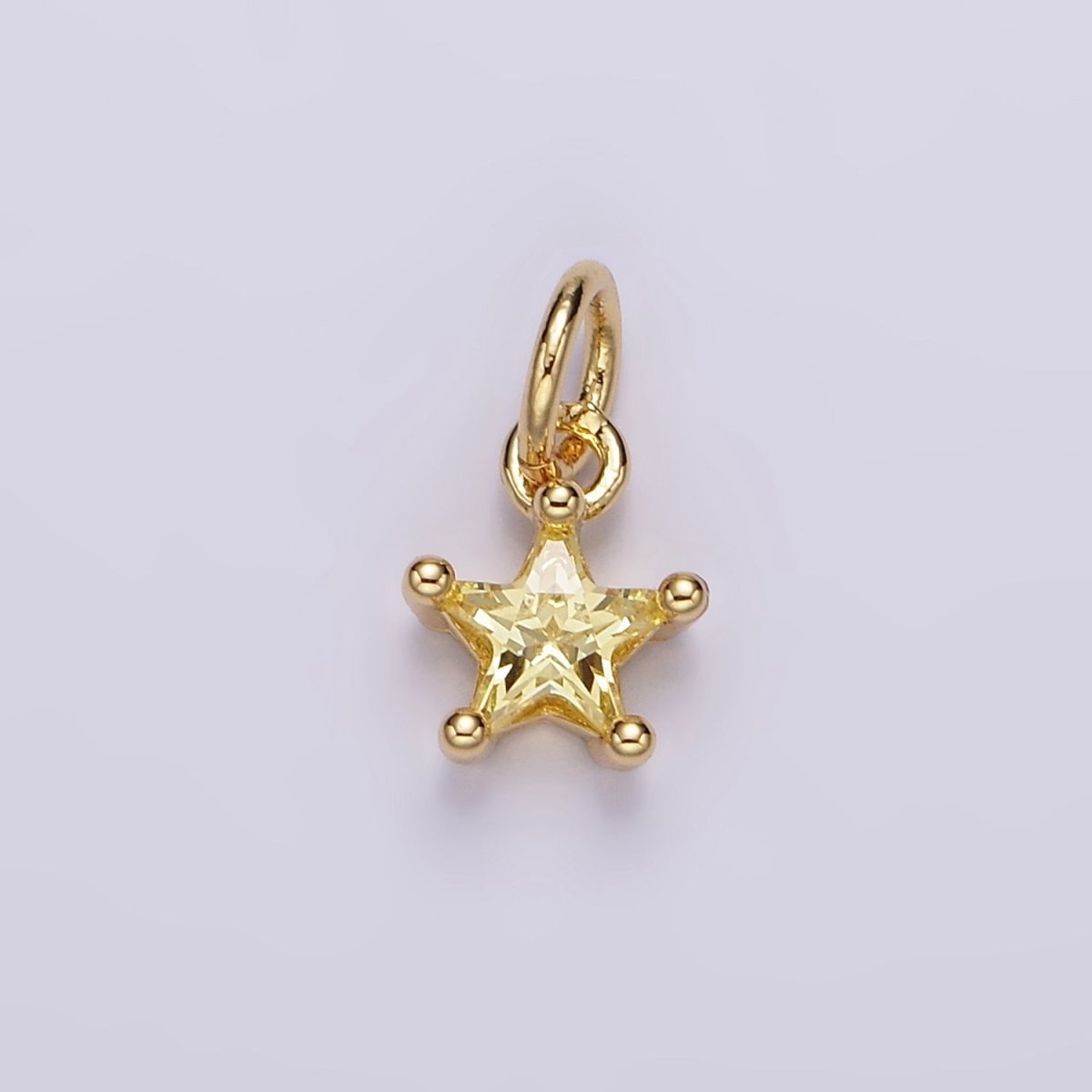 14K Gold Filled Celestial Star CZ Birthstone Personalized Add-On Charm | AG549 - AG560 - DLUXCA