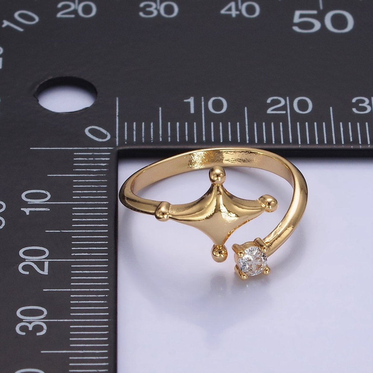 14K Gold Filled Celestial Star Dotted CZ Wrap Ring | O1260 - DLUXCA