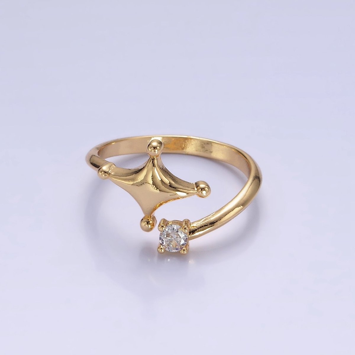14K Gold Filled Celestial Star Dotted CZ Wrap Ring | O1260 - DLUXCA
