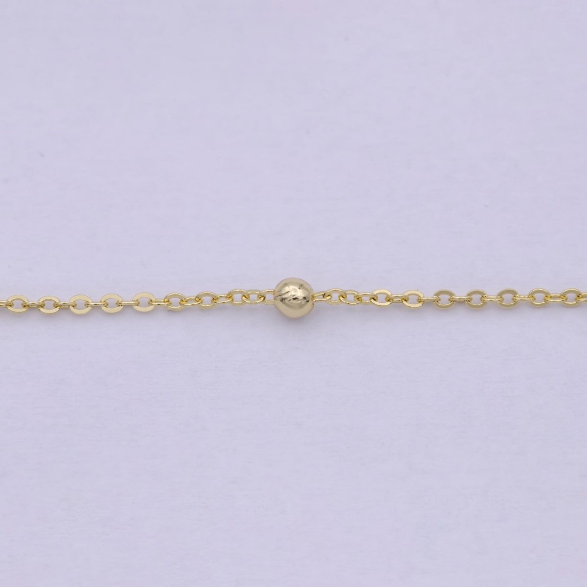 14K Gold Filled Chain, 3mm Bead Width, 24 Inch Layering Beaded Satellite Cable Necklace | WA-616 Clearance Pricing - DLUXCA