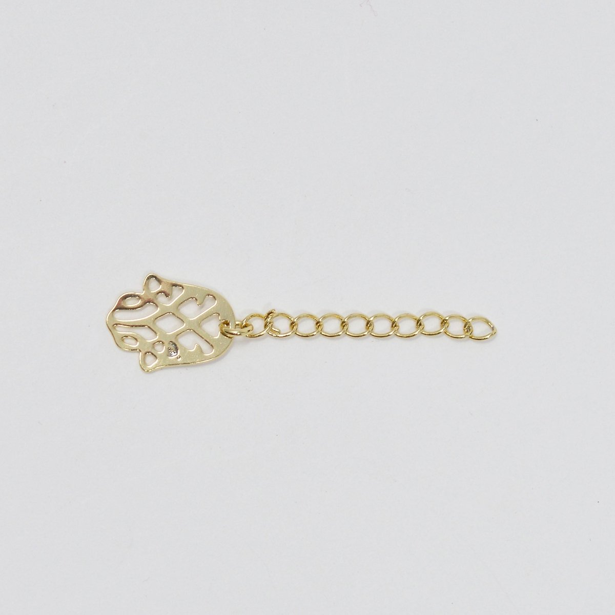 14K Gold Filled Chain Extender For Necklace Bracelet Component Supply Findings Extenders with Hamsa Hand charm L-477 - DLUXCA
