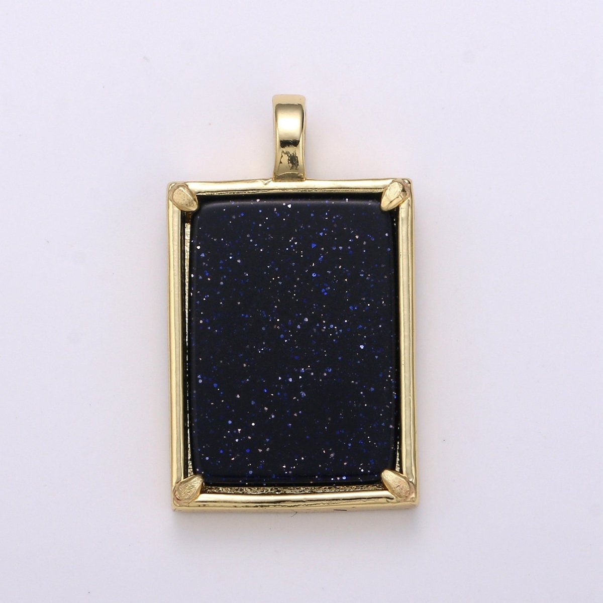 14k Gold filled Charm Geometric Natural Stone lapis lazuli Amethyst, Aquamarine, Rose Quartz Necklace Pendant for Jewelry Supply I-785 ~ I-790 - DLUXCA
