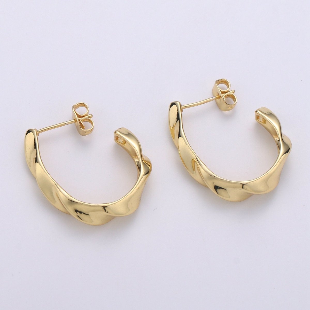 14k Gold Filled Circular Hoop Earring, Earring Supplies for DIY Earring Jewelry, Earring Supply DIY Findings, Perfect for DIY Earrings Q-240 - DLUXCA