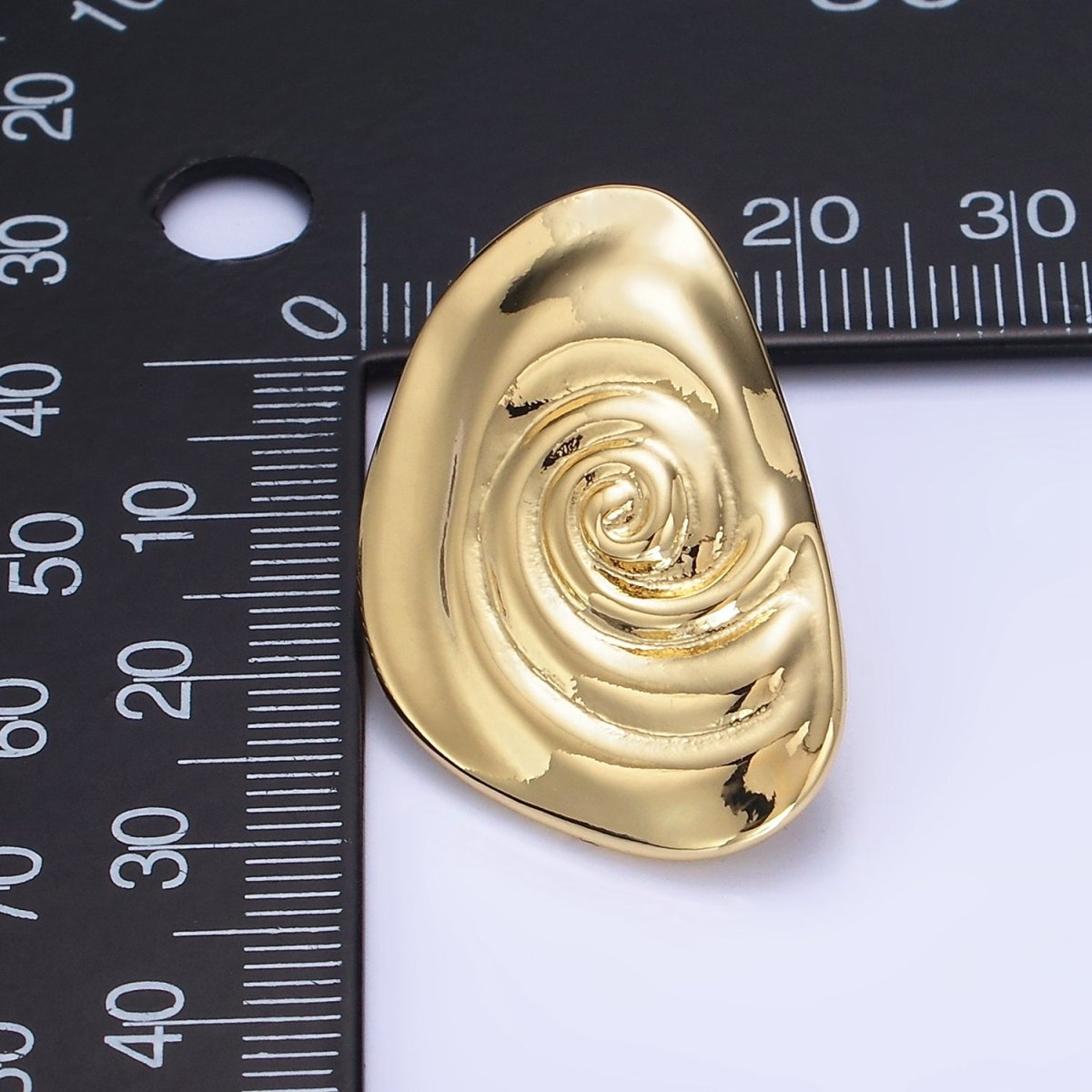 14K Gold Filled Circular Wave Abstract Stud Earrings in Gold & Silver | P454 P455 - DLUXCA
