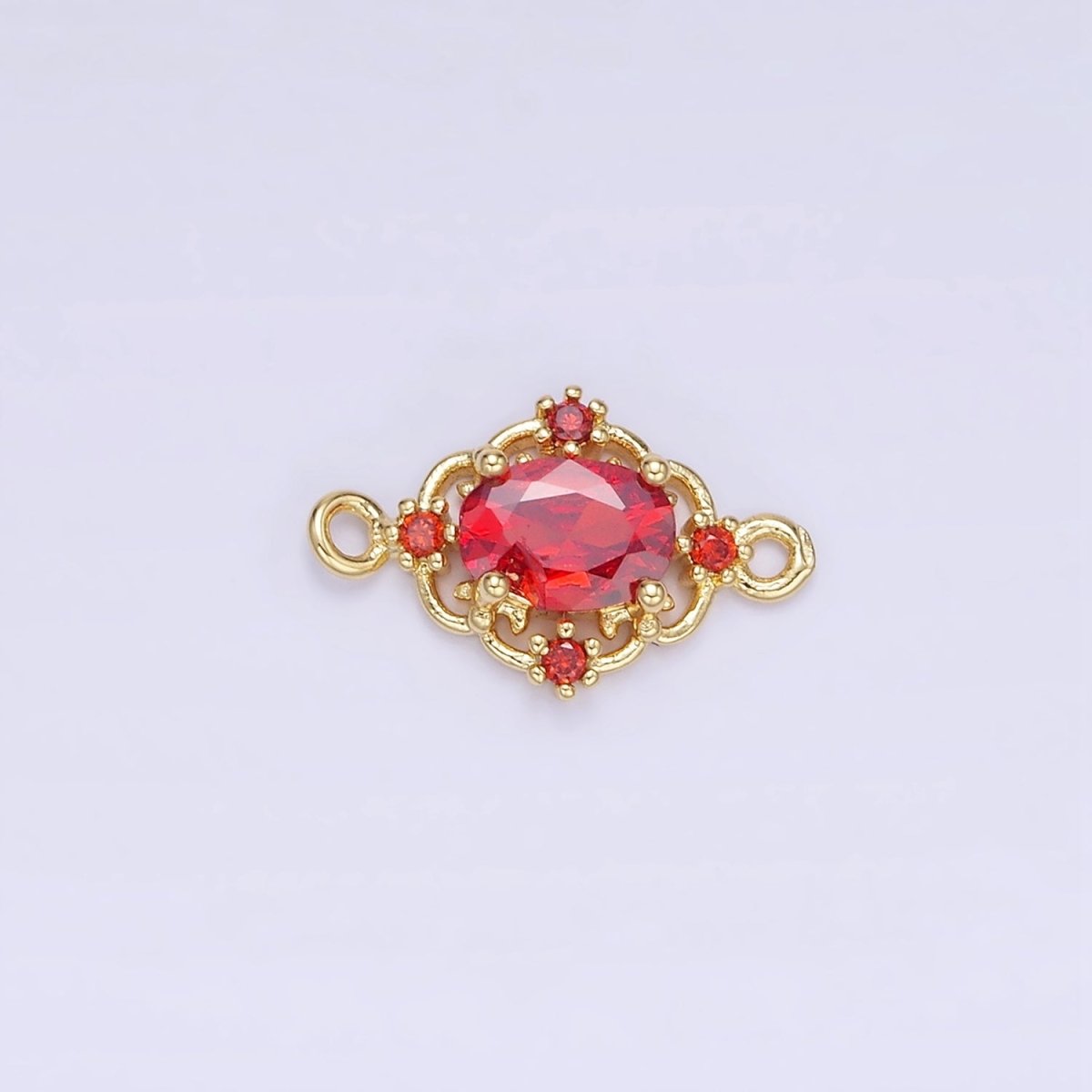 14K Gold Filled Clear, Green, Red CZ Artisan Connector | G350 - G351 - DLUXCA