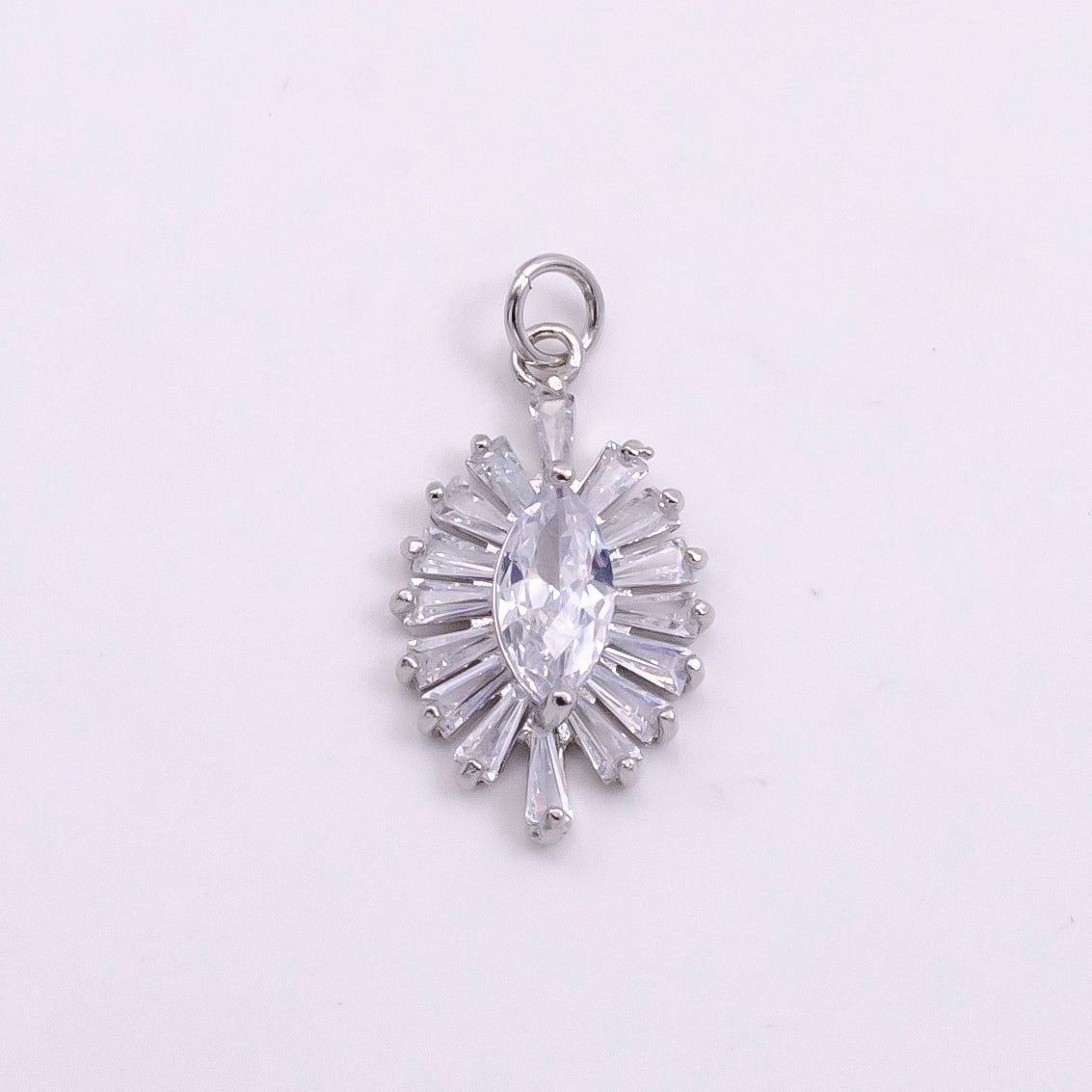 14K Gold Filled Clear Marquise Baguette Ray Charm in Gold & Silver | W479 W480 - DLUXCA