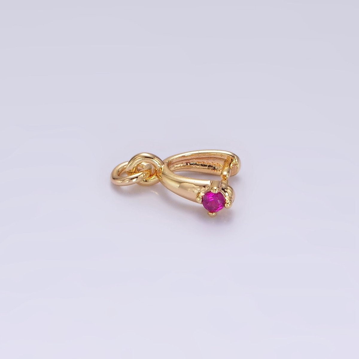 14K Gold Filled Clear, Pink, Fuchsia, Green CZ Snap Bail Charm Jewelry Making Findings Supply | Z641 - Z644 - DLUXCA