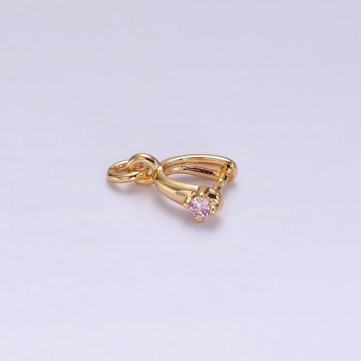 14K Gold Filled Clear, Pink, Fuchsia, Green CZ Snap Bail Charm Jewelry Making Findings Supply | Z641 - Z644 - DLUXCA