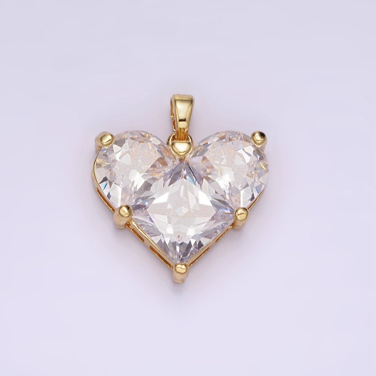 14K Gold Filled Clear, Pink Pixelated Pendant in Gold & Silver | N1809 - N1812 - DLUXCA