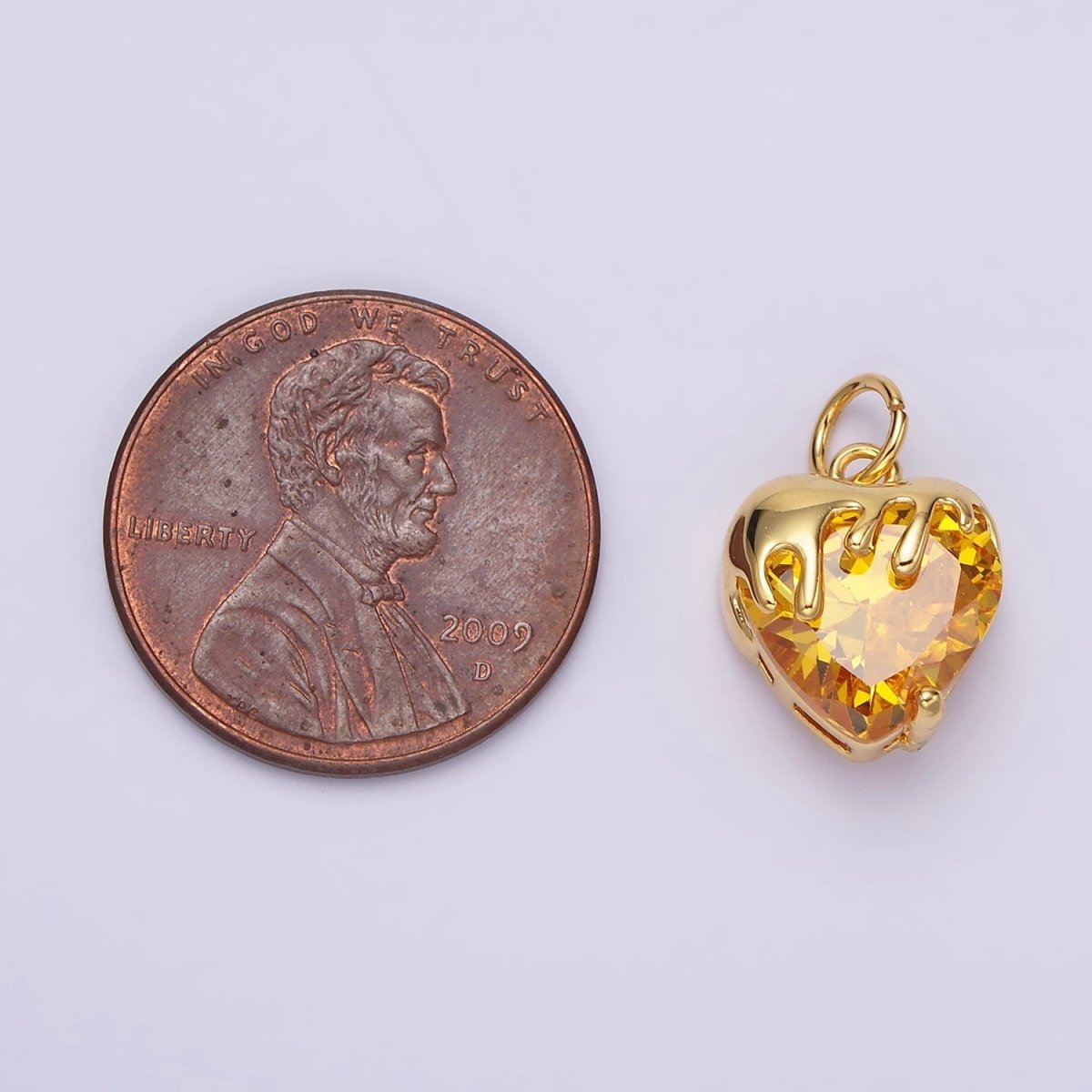 14K Gold Filled Clear, Pink, Purple, Yellow. Black Heart CZ