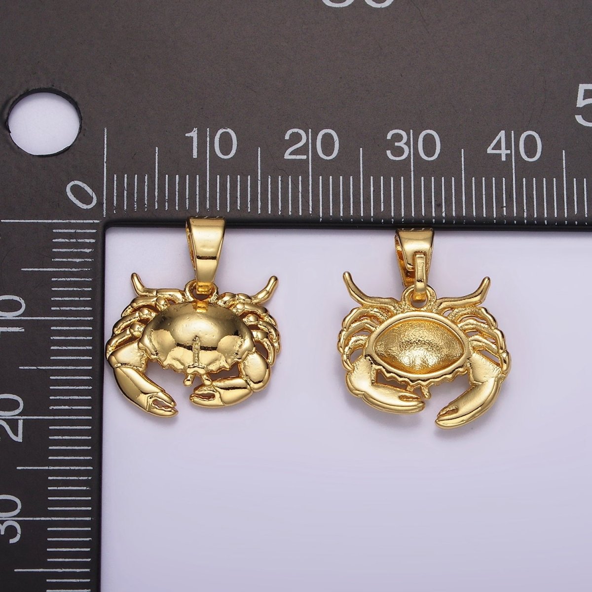 14K Gold Filled Crab Crustacean Beach Animal Pendant | AH042 - DLUXCA