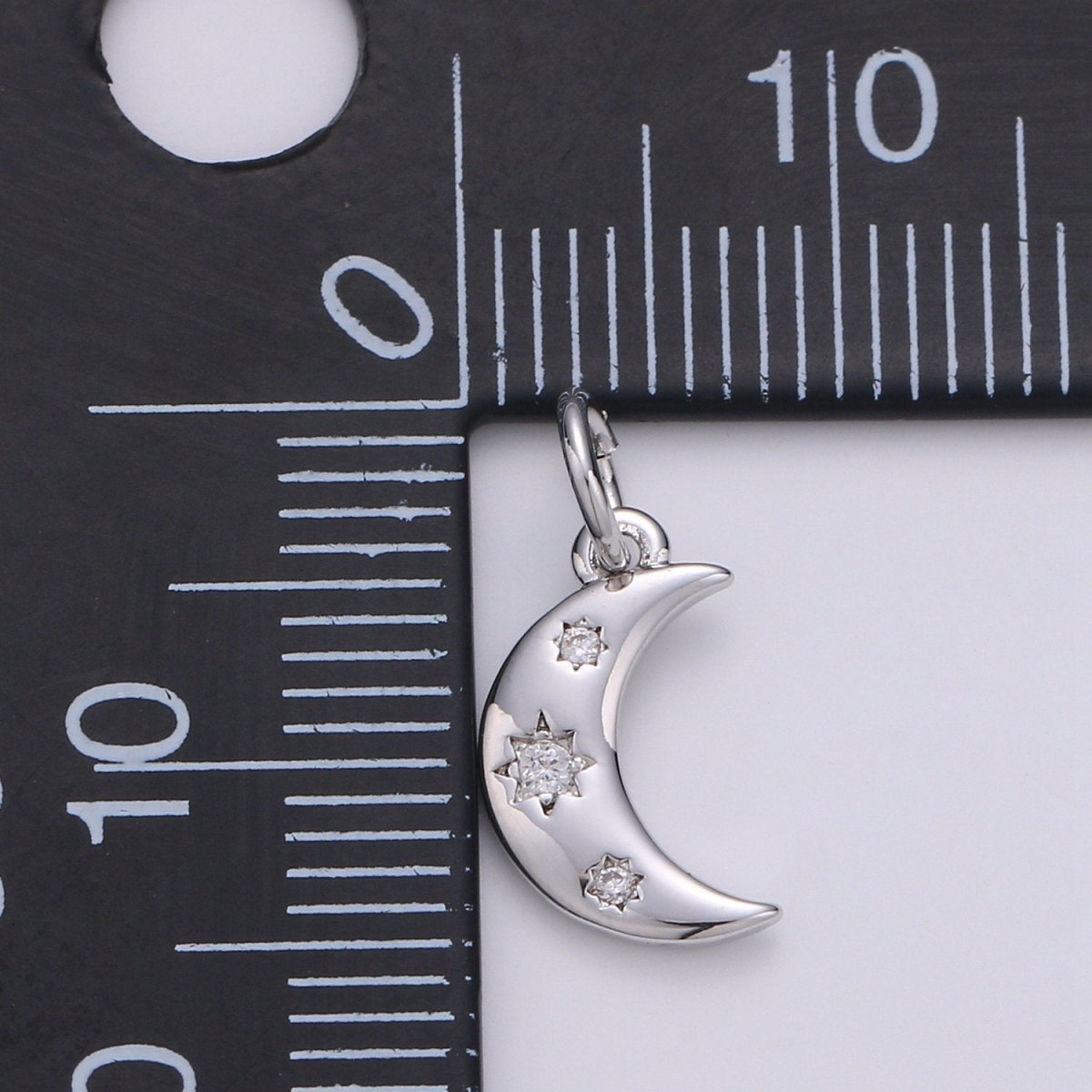 New Coach Metal Mini Tiny Crescent Moon Charm top Silver (LAST ONE)