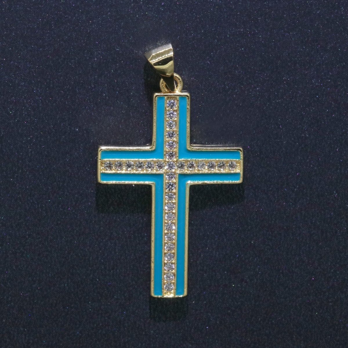 14K Gold Filled Cross Charm, Enamel Cross for Religious Statement Jewelry J-286~J-295 - DLUXCA