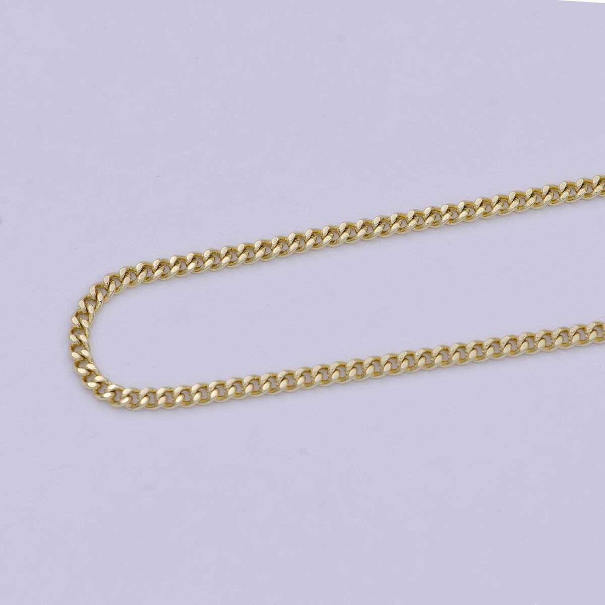 14K Gold Filled Curb Chain Necklace 2.1mm width Dainty Gold Chain Necklace | WA-756 Clearance Pricing - DLUXCA