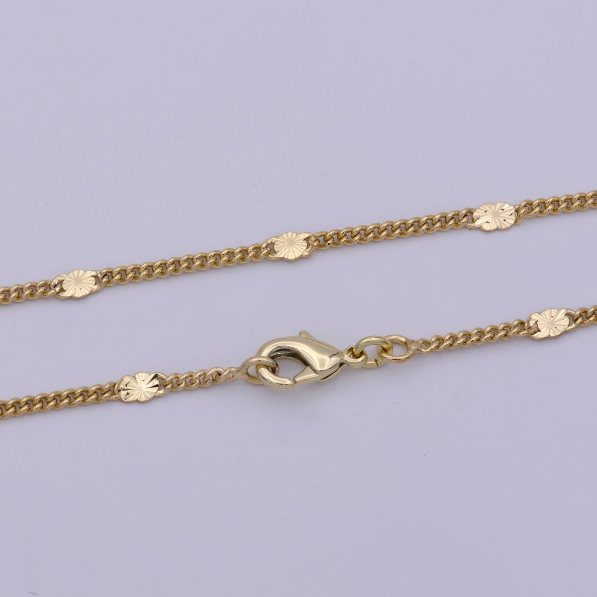 14k Gold Filled Curb Necklace Dainty Curb Necklace 15.5, 17.5, 19.5 inch long Ready to Wear Chain | WA-462 to WA-464 Clearance Pricing - DLUXCA