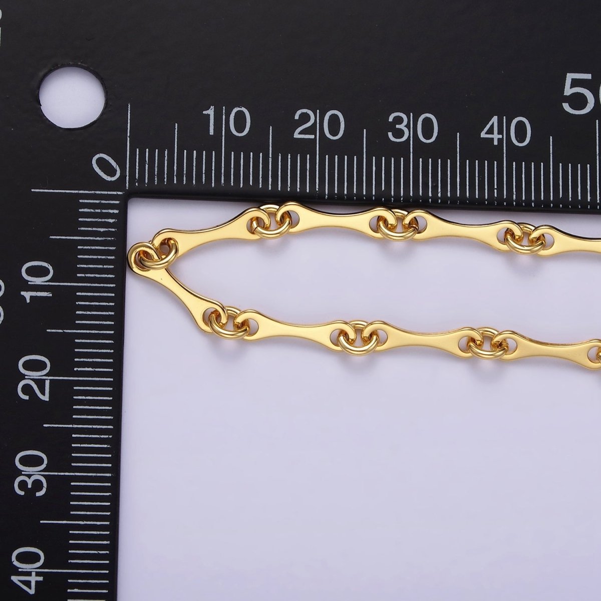 14K Gold Filled Curved Link Unfinished Chain for Jewelry Making | ROLL-1436 Clearance Pricing - DLUXCA