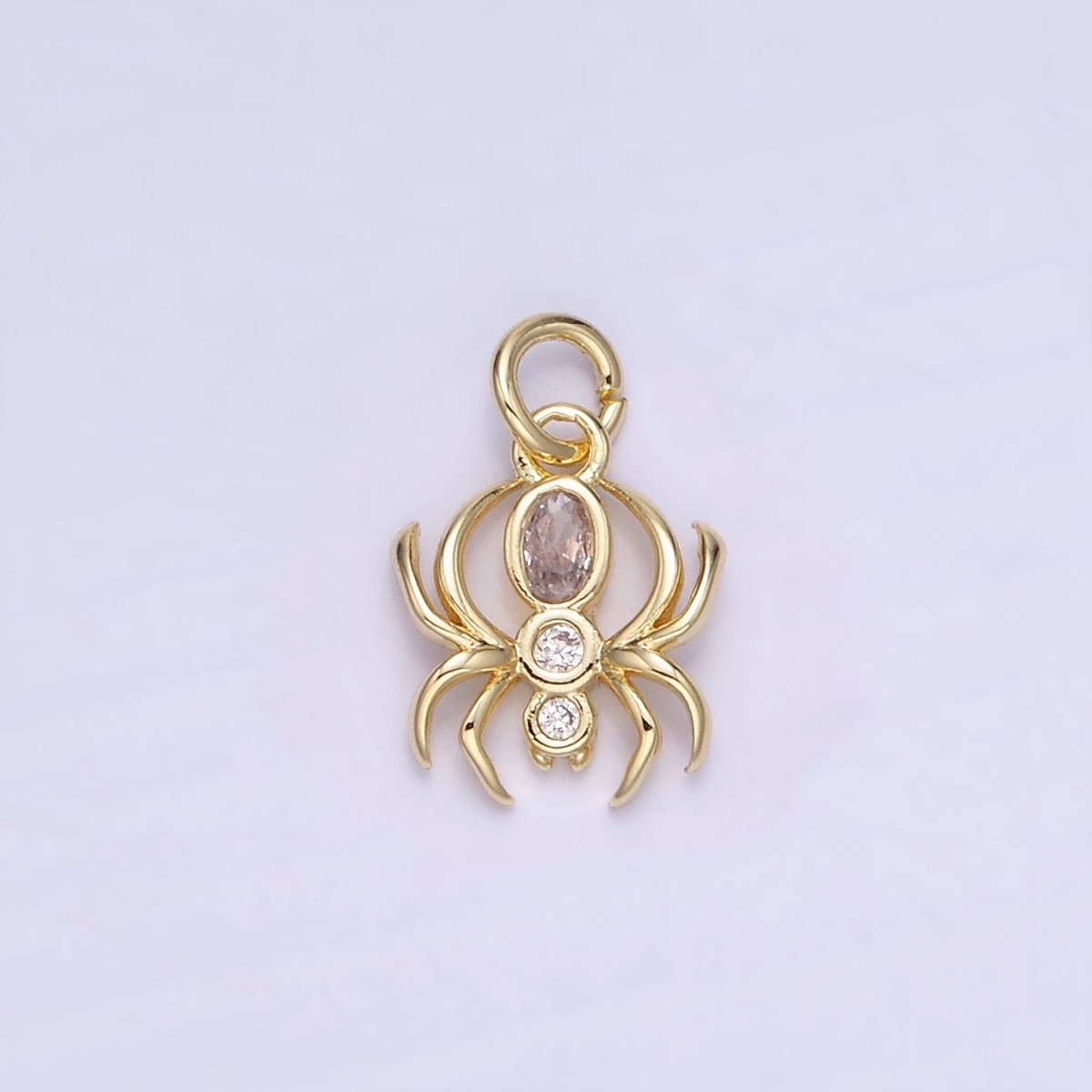 14K Gold Filled CZ Black Widow Spider Insect Animal Charm | AG746 - DLUXCA