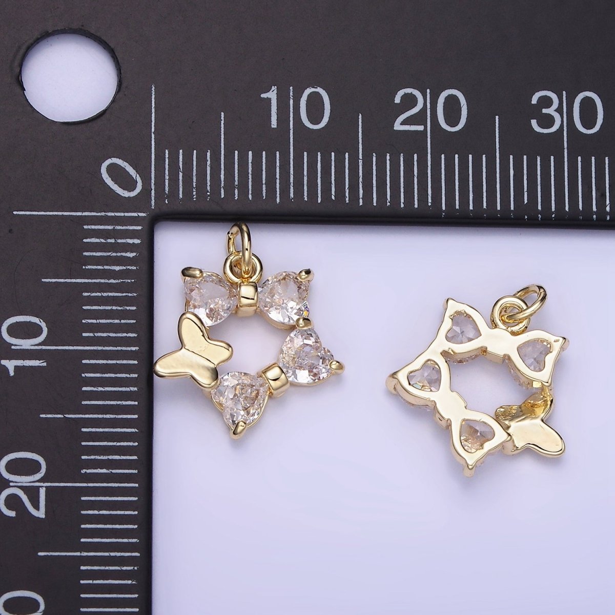 14K Gold Filled CZ Star with Butterfly Charm | AG-666 - DLUXCA