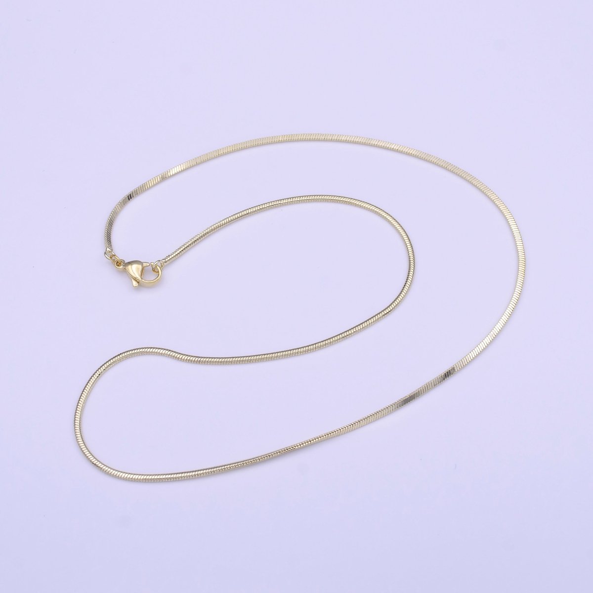 14K Gold Filled Dainty 1.5mm Omega 18 Inch Chain Necklace w. Lobster Clasps Closure | WA-1456 Clearance Pricing - DLUXCA