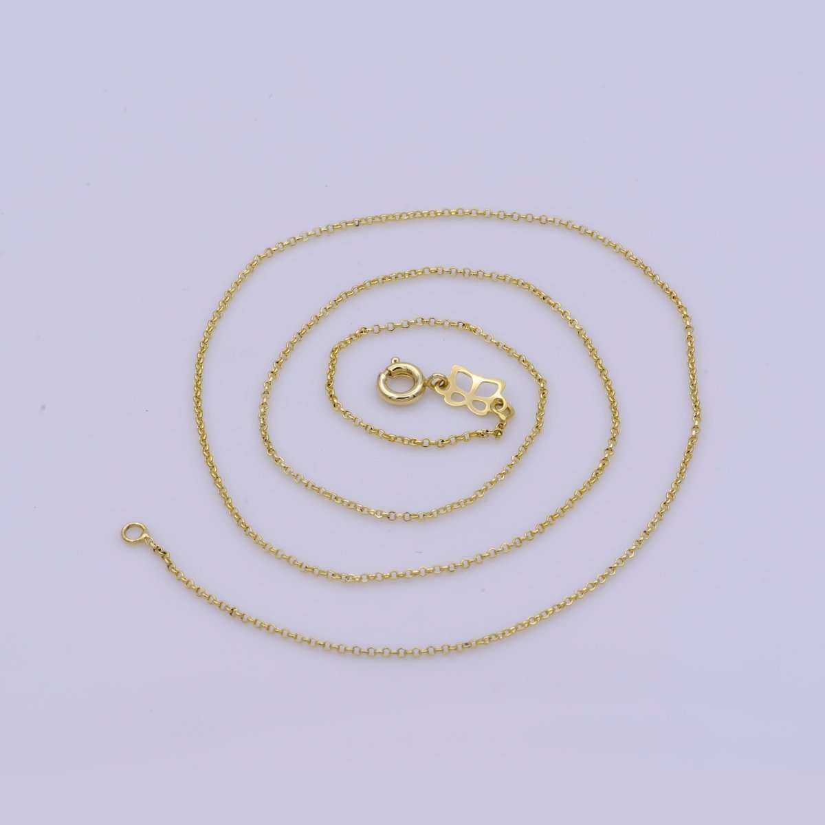 14K Gold Filled Dainty 1mm Rolo 18 Inch Layering Chain Necklace w. Spring Ring | WA-388 Clearance Pricing - DLUXCA