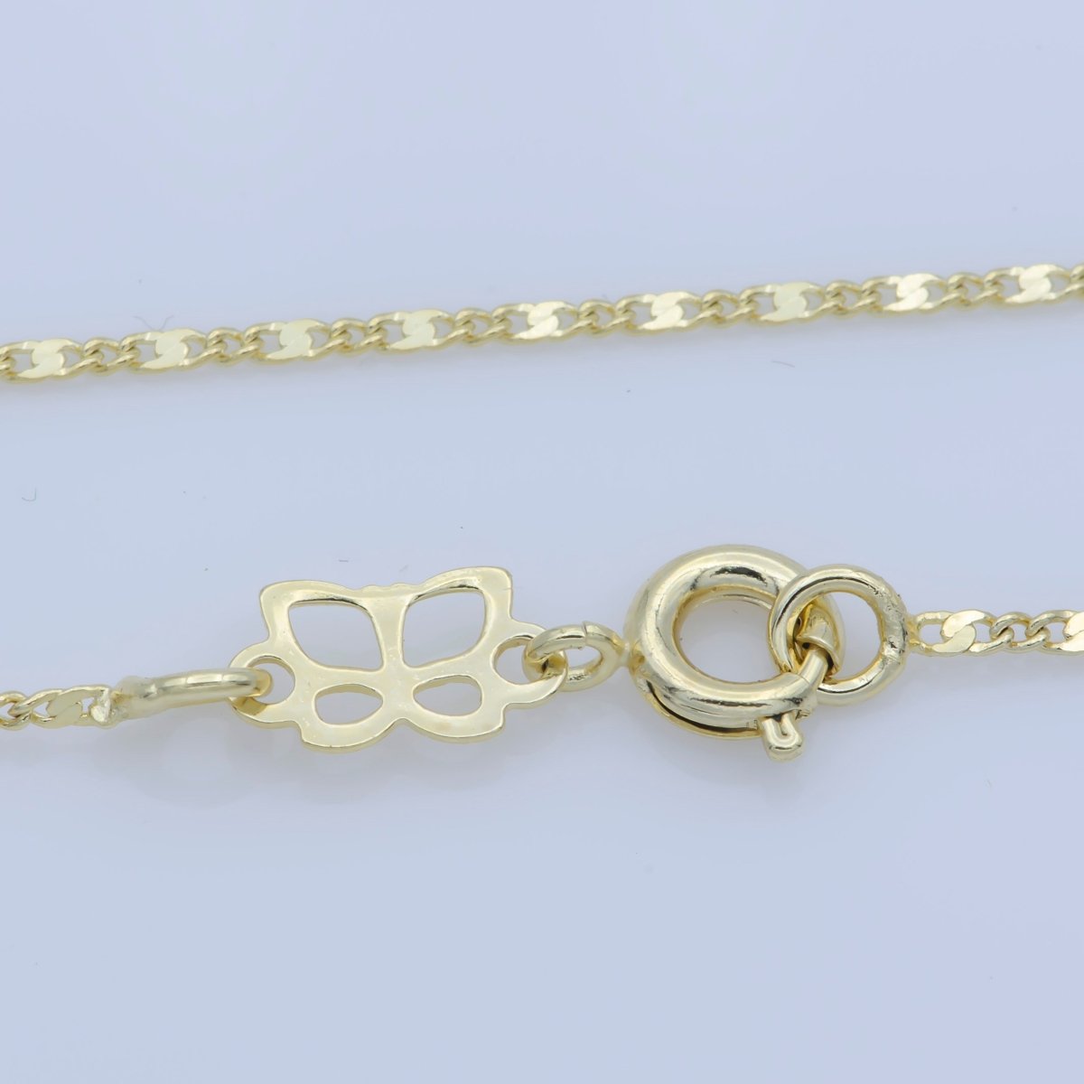 14K Gold Filled Dainty 1mm Unique Anchor Link 18 Inch Layering Chain Necklace | WA-213 Clearance Pricing - DLUXCA