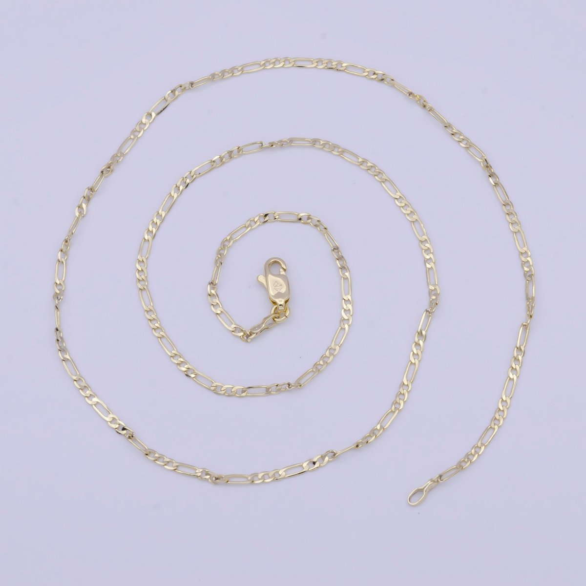 14K Gold Filled Dainty Figaro Chain Minimalist Necklace, Unisex Figaro Chain Necklace 1.9mm Width Ready to Wear | WA-1117 WA-1154 WA-1157 Clearance Pricing - DLUXCA