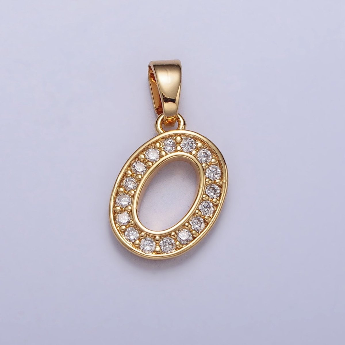 14K Gold Filled Dainty Initial Letter Script A-Z Micro Paved CZ Personalized Pendant | AA117 - AA142 - DLUXCA