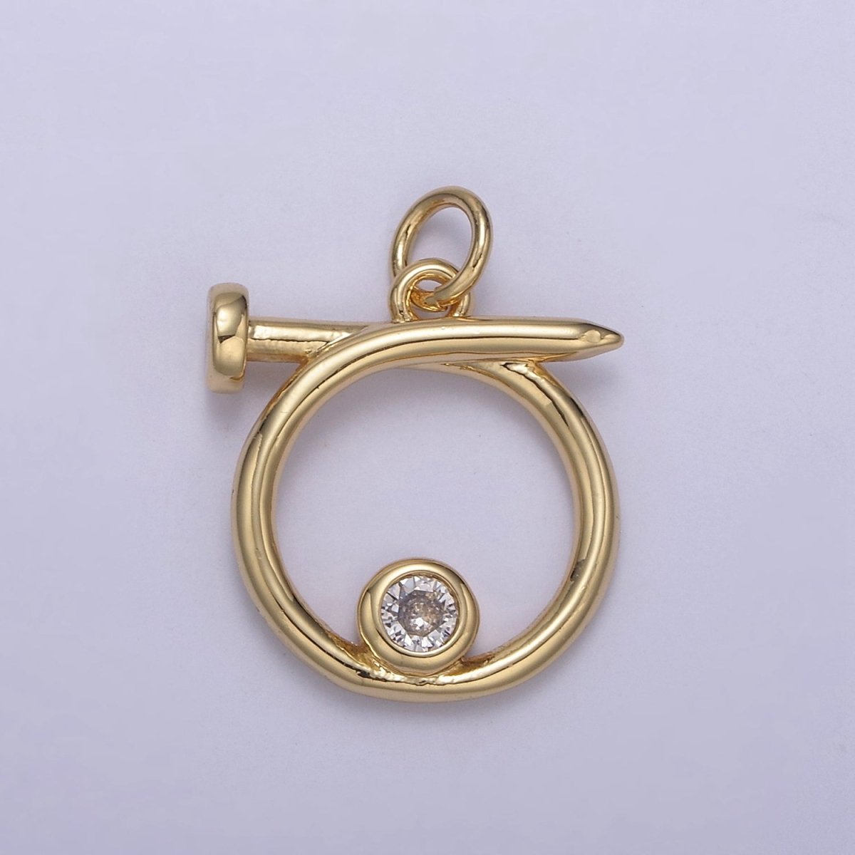 14K Gold Filled Dainty Nail Charm Round Circle Coin Dangle Pendant for Necklace Earring Bracelet Supply N-807 N-808 - DLUXCA