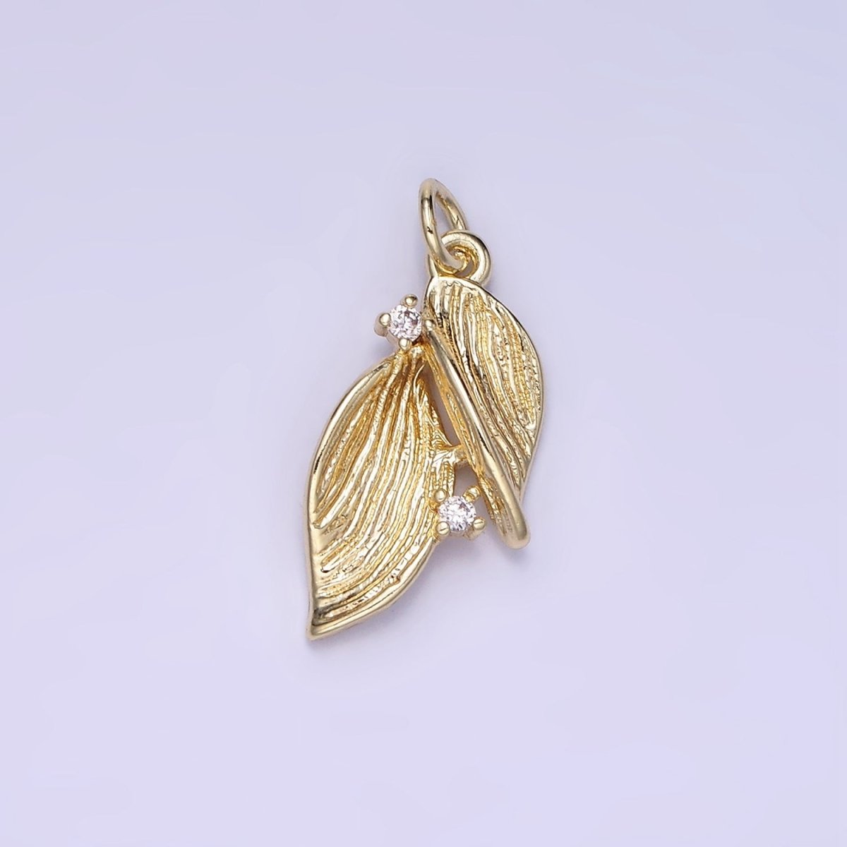 14K Gold Filled Double Leaf Charm | AG-676 - DLUXCA