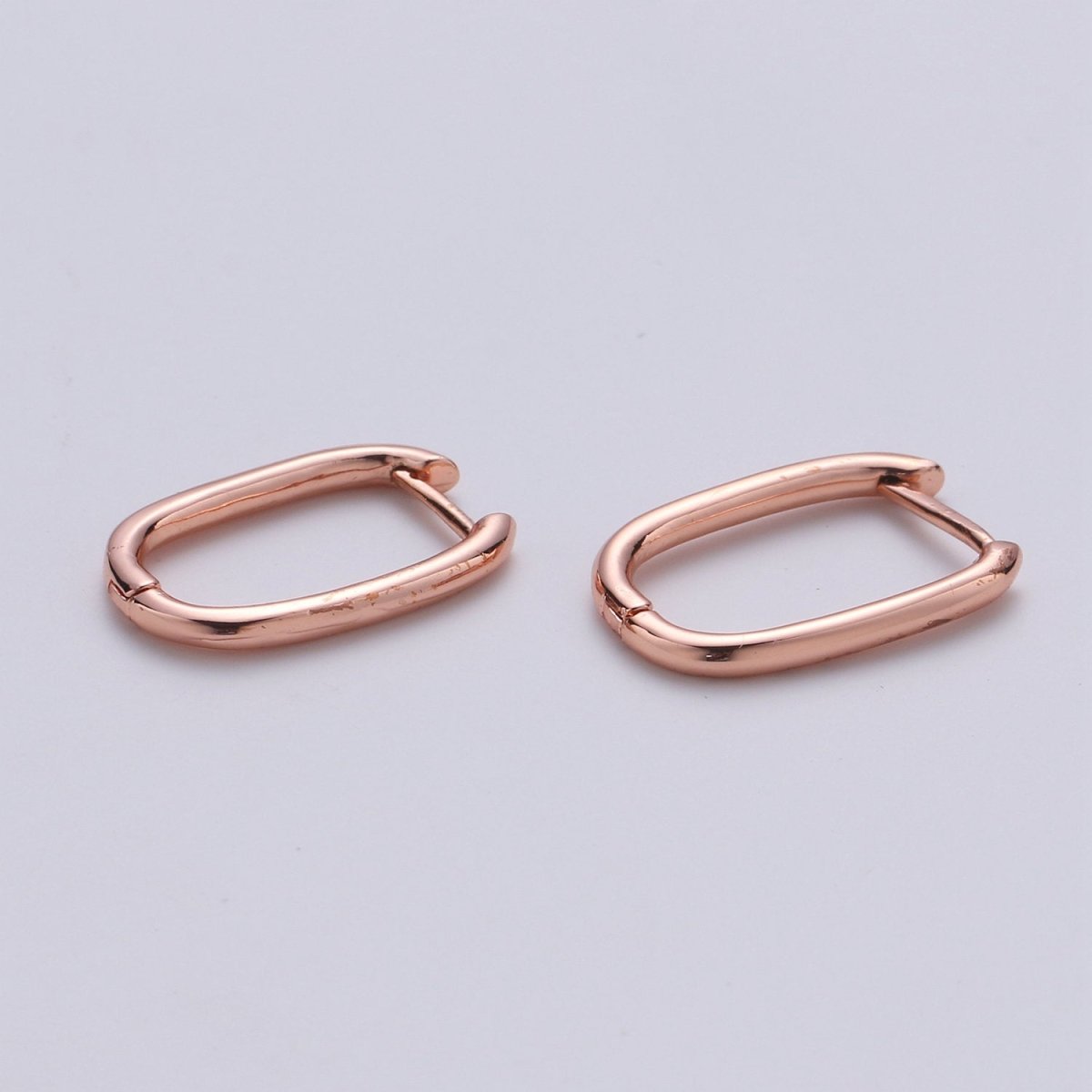 14k Gold Filled Earings / Sterling Silver Thick Earings / Bold rectangle hoop earings / minimalist earings gift for her P-040~P-042 - DLUXCA