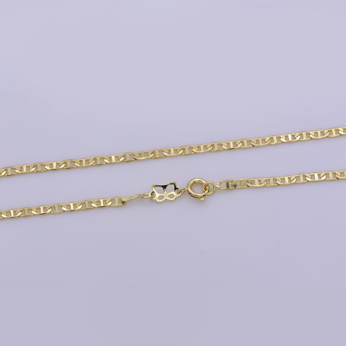 14K Gold Filled Edged Mariner Unisex 16 Inch Choker Chain Necklace | WA-391 Clearance Pricing - DLUXCA