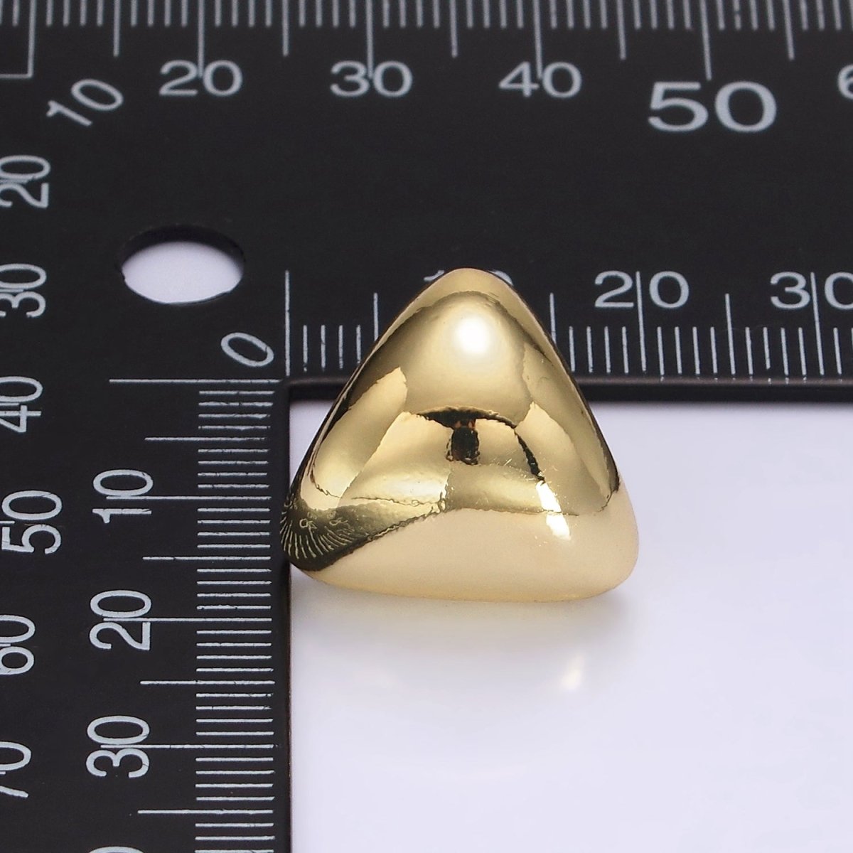 14K Gold Filled Edged Triangle Dome Minimalist Stud Earrings | V452 - DLUXCA