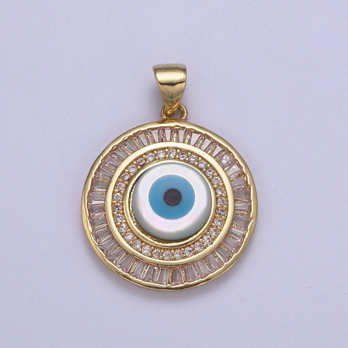 14k Gold Filled Evil Eye Charm Micro Pave Evil Eye Pendant For Talisman Amulet Jewelry Making Dangle Jewelry H-780 - DLUXCA