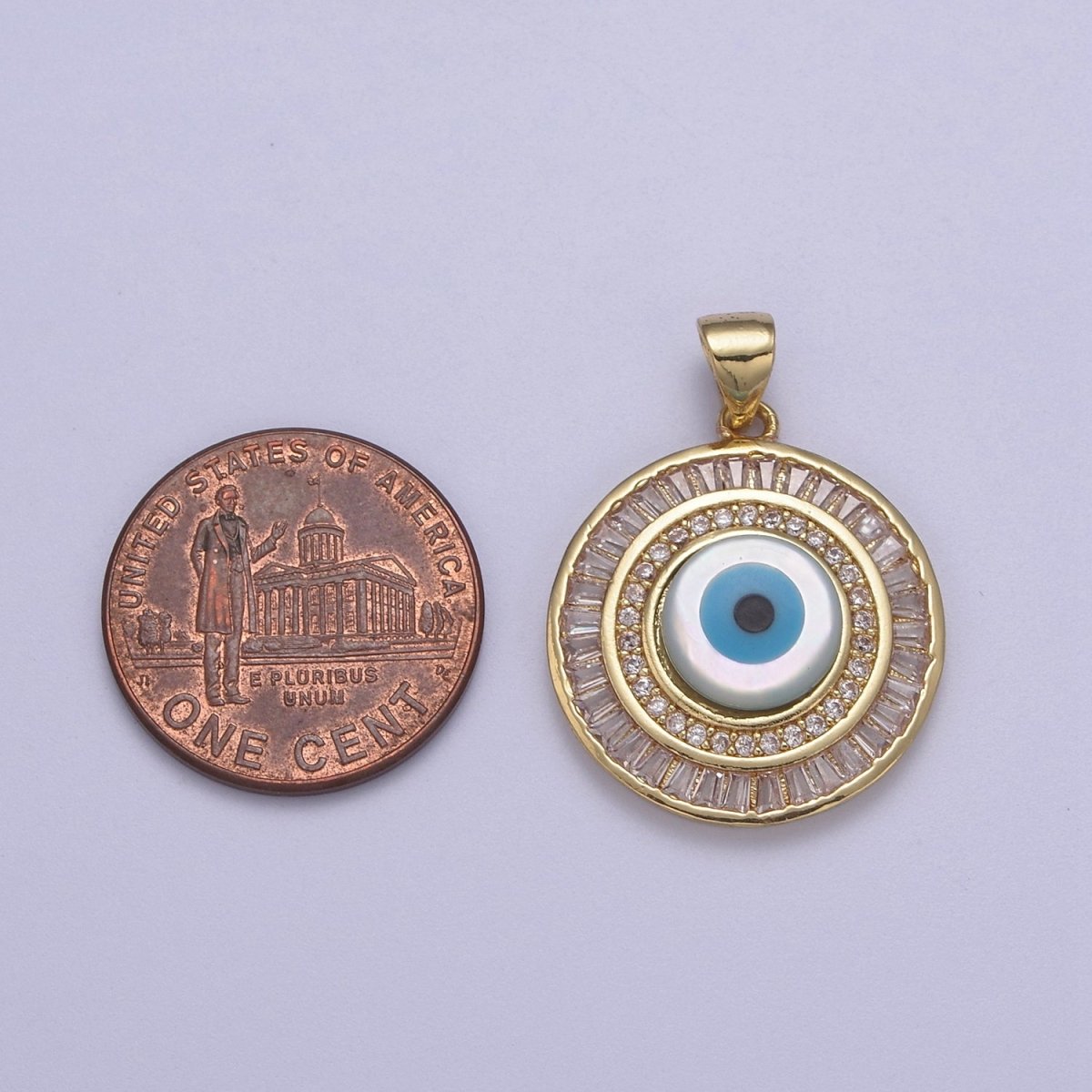 14k Gold Filled Evil Eye Charm Micro Pave Evil Eye Pendant For Talisman Amulet Jewelry Making Dangle Jewelry H-780 - DLUXCA