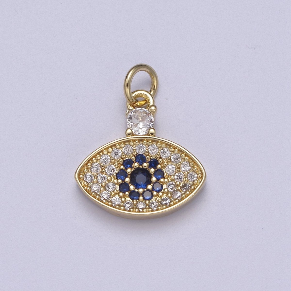 14K Gold Filled Evil Eye Pendant, Dainty Gold Eye Charm Jewelry, Good Luck, Amulet, Protection Pendant N-332 - DLUXCA