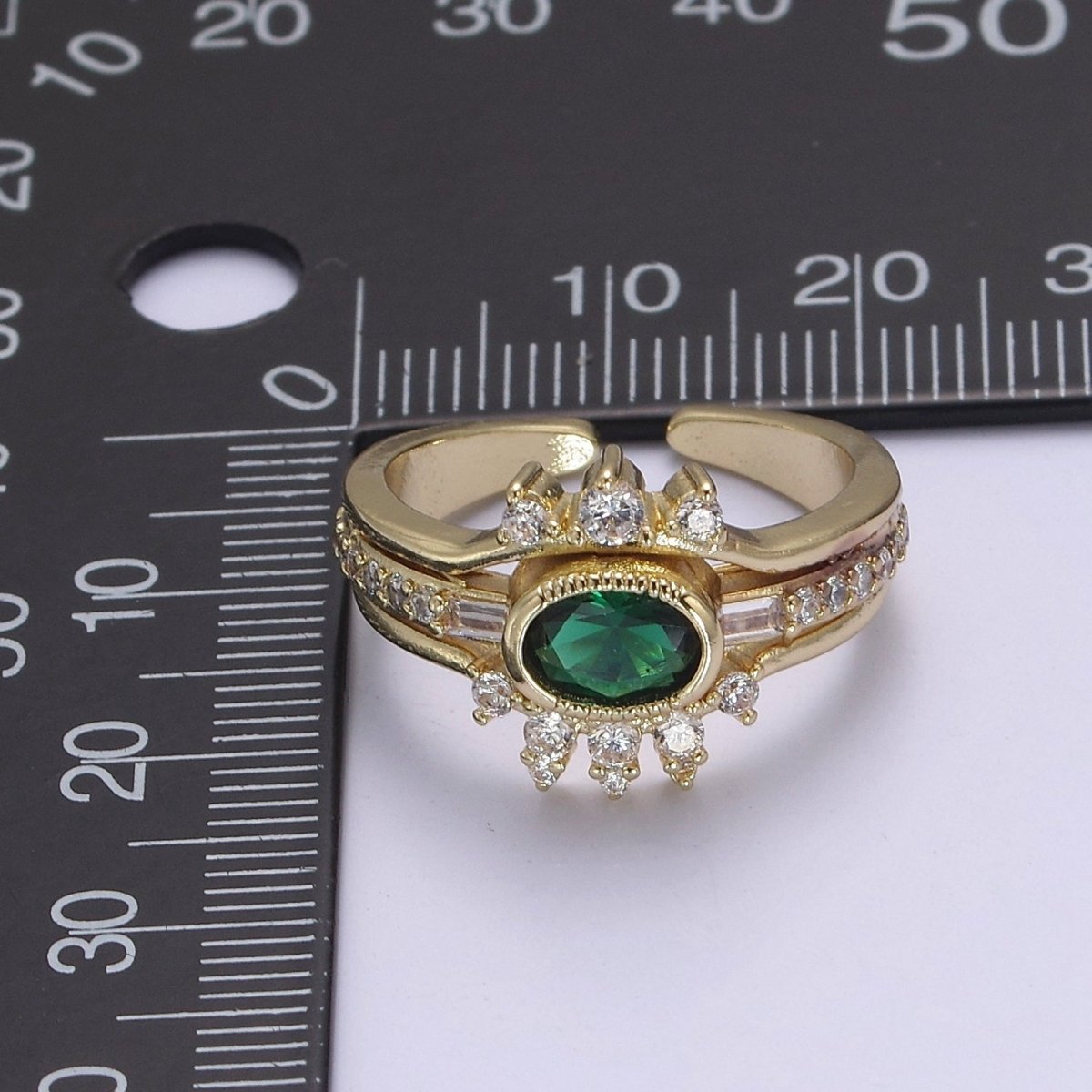 14k gold filled eye ring, Gold Evil Eye Ring with CZ stone Silver / Gold ring women, stackable ring S-486 ~ S-488 - DLUXCA