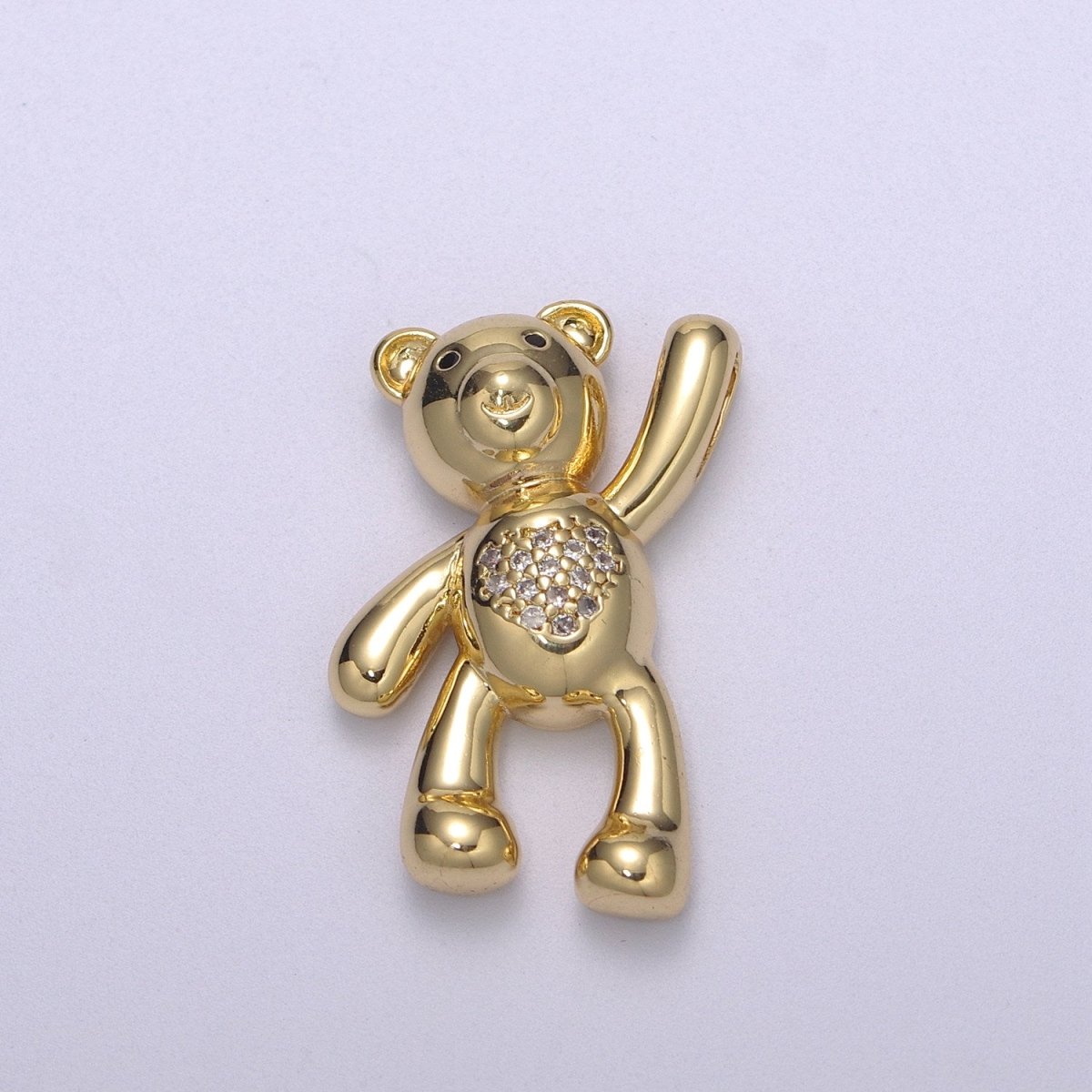 14k Gold Filled Family Daddy Mommy Teddy Bear Charm Dangle Pendant Hold My Hand Bear Hug Charm for Necklace Bracelet Supply M-746 - M-748 - DLUXCA